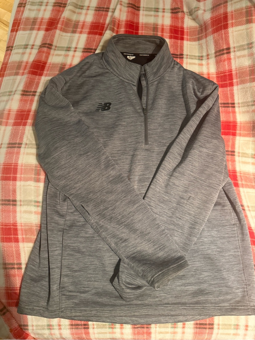 New Balance Men's Heather Gray Quarter-Zip Performance Jacket